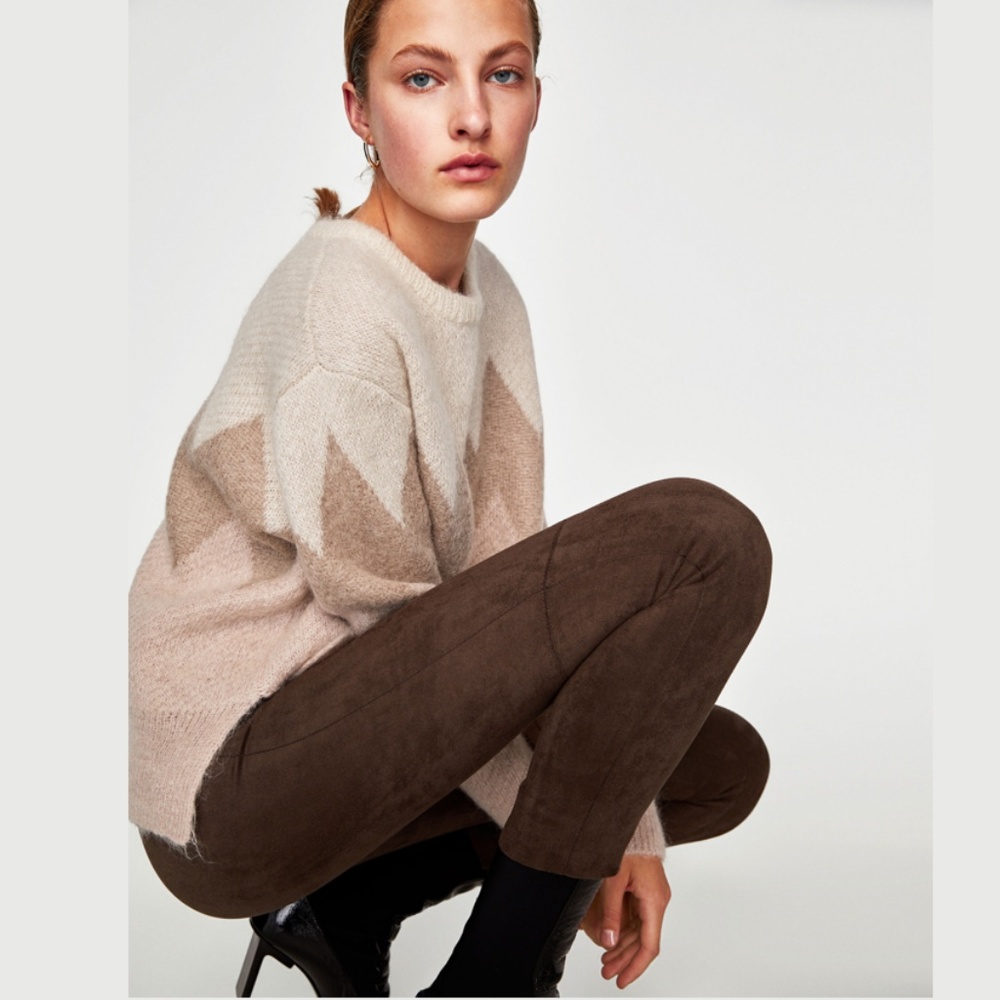 Zara Faux Suede Leggings (NWOT)